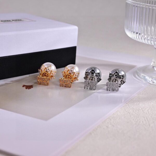 réplica,joyas,joyería,1:1,replica,fake,lujo,barato Pendientes de perla con letras Miu Miu (47GJ5)