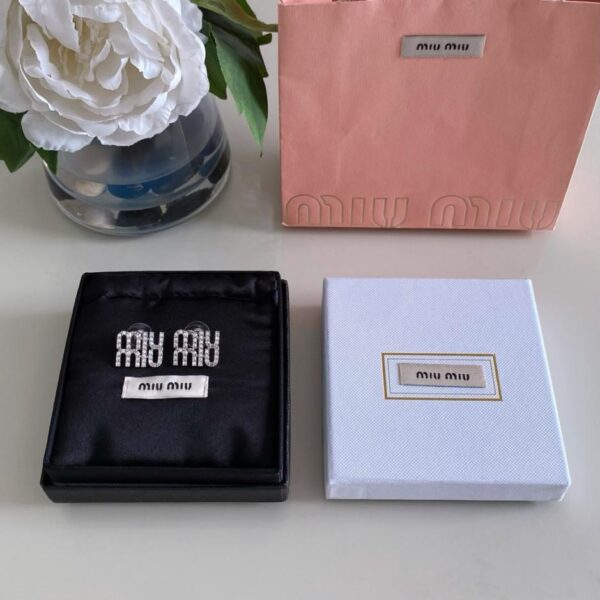 réplica,joyas,joyería,1:1,replica,fake,lujo,barato Pendientes de diamantes con letras Miu Miu (7ARU3)