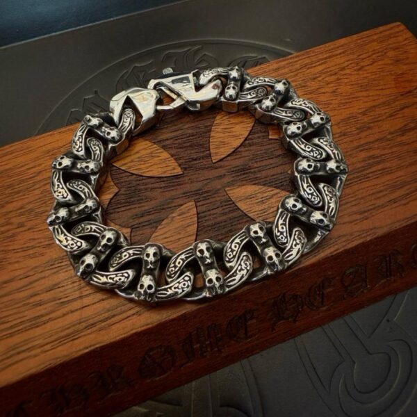 réplica,joyas,joyería,1:1,replica,fake,lujo,barato Nueva pulsera de calavera Chrome Hearts de alta calidad, estilo Kuaishou ins Xiaohongshu (0GVUO)