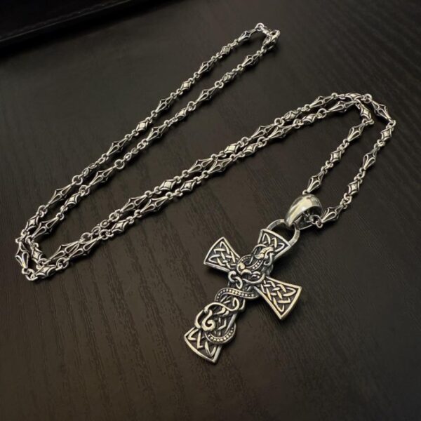réplica,joyas,joyería,1:1,replica,fake,lujo,barato Nuevo collar clásico vintage de Chrome Hearts con colgante de cruz de dragón (WAKQQ) de alta calidad.