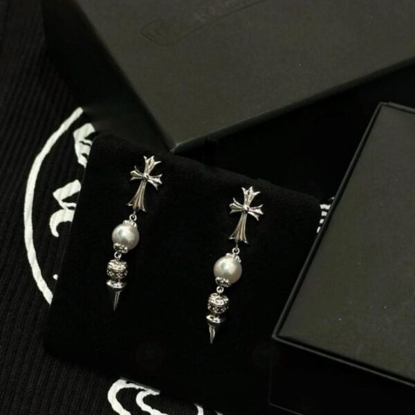 réplica,joyas,joyería,1:1,replica,fake,lujo,barato Pendientes de perla con forma de bala de Chrome Hearts x Mikimoto (MJ2VQ)