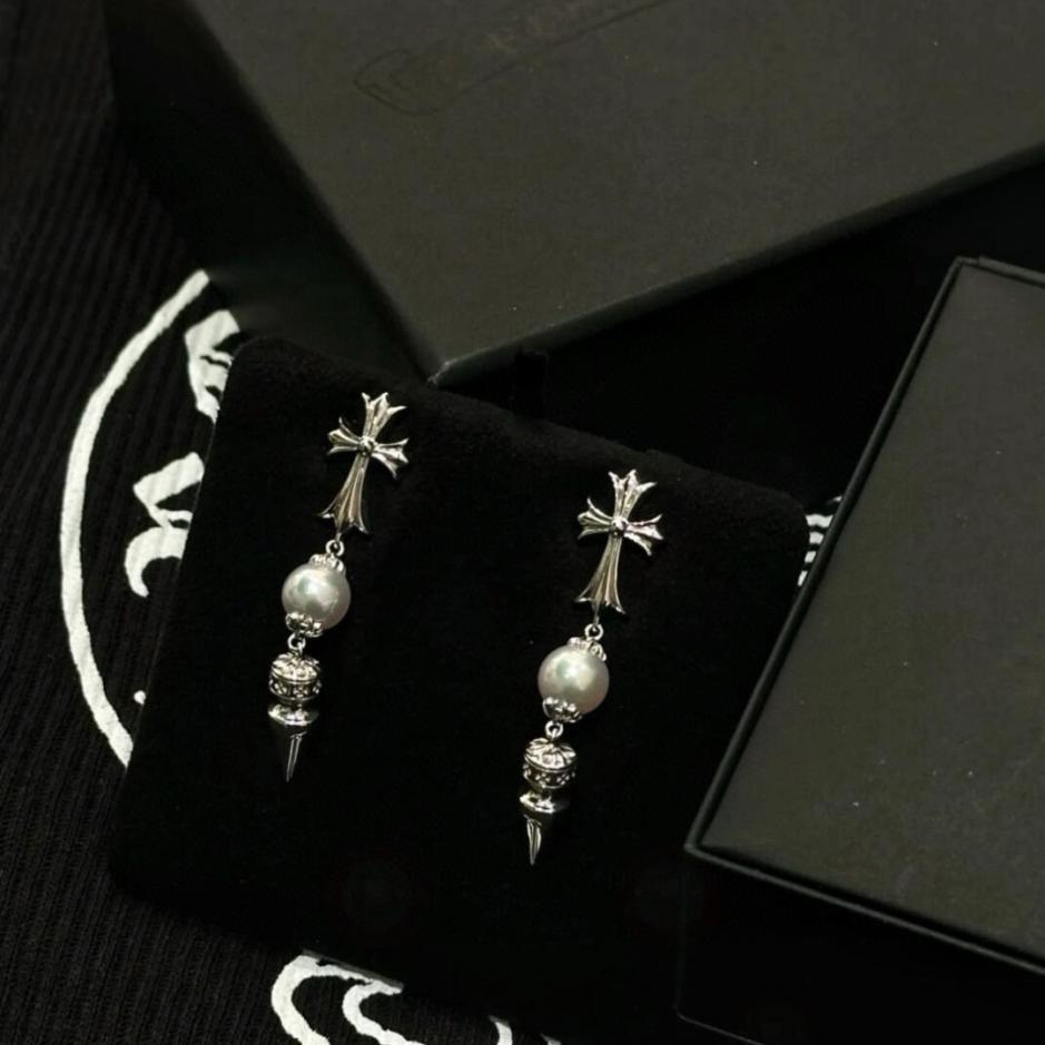 réplica,joyas,joyería,1:1,replica,fake,lujo,barato réplica,joyas,joyería,1:1,replica,fake,lujo,barato Pendientes de perla con forma de bala de Chrome Hearts x Mikimoto (MJ2VQ)