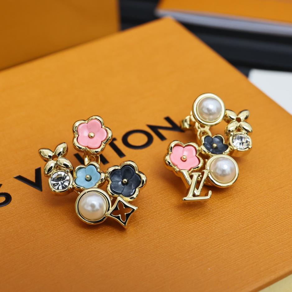 réplica,joyas,joyería,1:1,replica,fake,lujo,barato réplica,joyas,joyería,1:1,replica,fake,lujo,barato Pendientes de flores nuevos de LV (2DAQO)