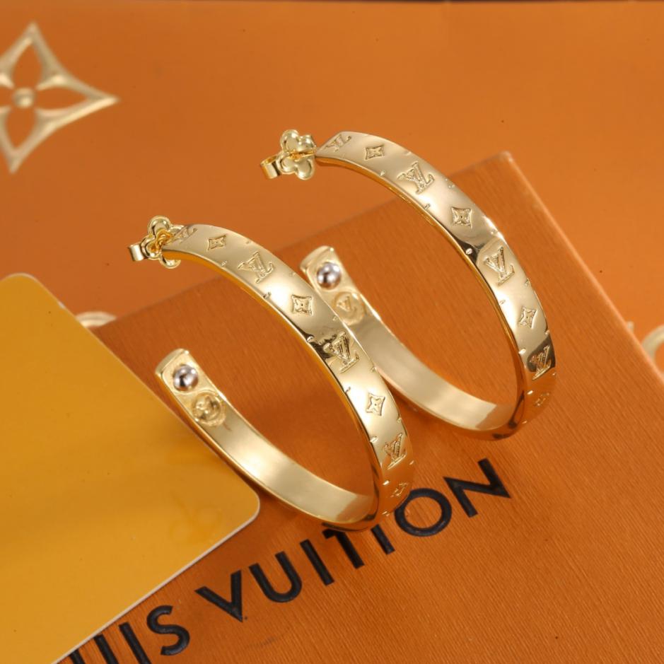 réplica,joyas,joyería,1:1,replica,fake,lujo,barato réplica,joyas,joyería,1:1,replica,fake,lujo,barato Pendientes con letras de Louis Vuitton (3RLPE)