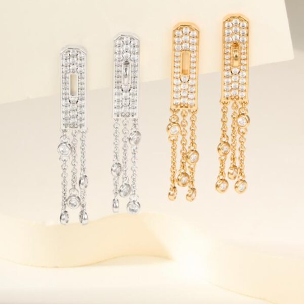 réplica,joyas,joyería,1:1,replica,fake,lujo,barato Nuevos pendientes Hermes Kelly con borlas de diamantes (6P5R6)