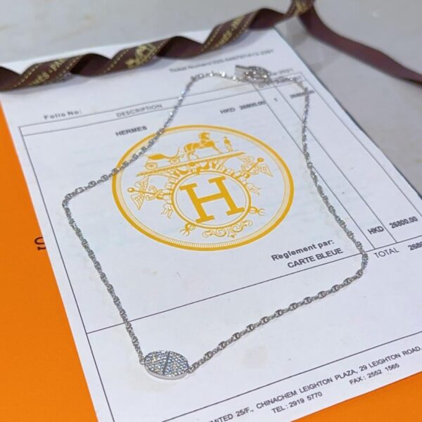 réplica,joyas,joyería,1:1,replica,fake,lujo,barato Collar Hermes con letra H ovalada (36T08)