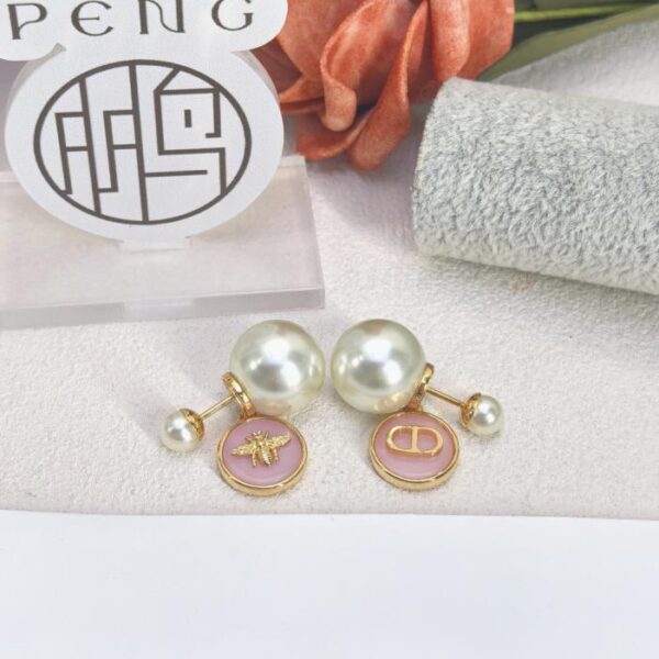 réplica,joyas,joyería,1:1,replica,fake,lujo,barato Nuevos pendientes Dior con múltiples elementos de perla rosa (versión de mostrador, W724N)