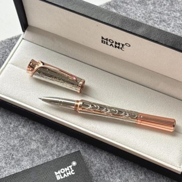 réplica,joyas,joyería,1:1,replica,fake,lujo,barato Pluma estilográfica Montblanc Writers Edition Kelly Silver Carving Signature, nuevo modelo (Montblanc (9R409))