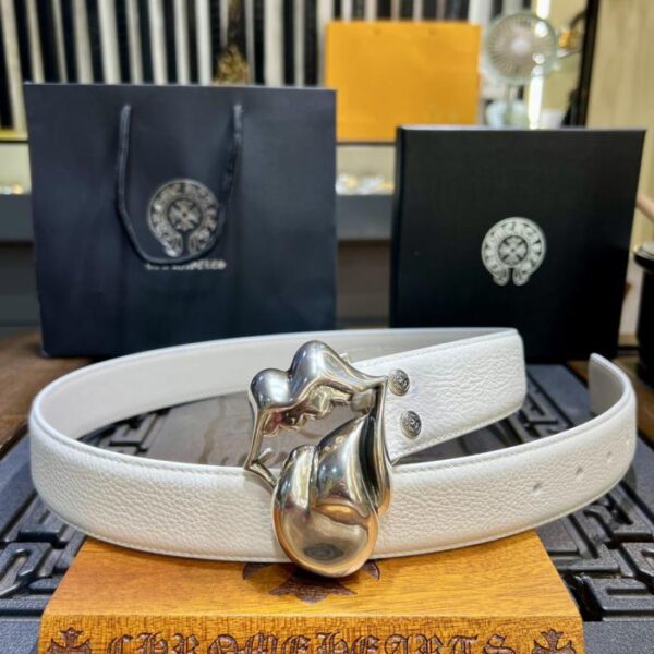 réplica,joyas,joyería,1:1,replica,fake,lujo,barato Cinturón de camuflaje desmontable Chrome Hearts en piel de vaca encerada original con hebilla de latón bañada en plata 925 (DENJN)