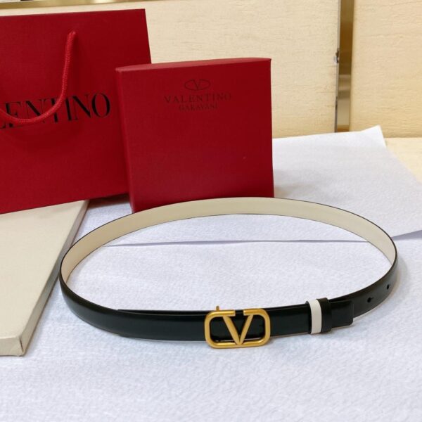 réplica,joyas,joyería,1:1,replica,fake,lujo,barato VALENTINO GARAVANI VLOGO SIGNATURE Cinturón reversible de piel de becerro brillante con hebilla clásica de latón (TNY6K)
