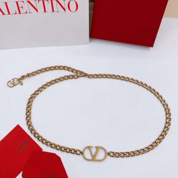 réplica,joyas,joyería,1:1,replica,fake,lujo,barato Cinturón con cadena metálica con logo VLogo de Valentino Garavani (KX9PN)