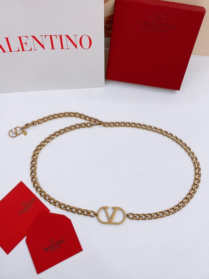réplica,joyas,joyería,1:1,replica,fake,lujo,barato réplica,joyas,joyería,1:1,replica,fake,lujo,barato Cinturón con cadena metálica con logo VLogo de Valentino Garavani (KX9PN)