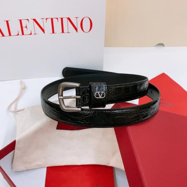 réplica,joyas,joyería,1:1,replica,fake,lujo,barato Cinturón Valentino para mujer con hebilla de pasador y doble capa de piel de vacuno (JIHJI)