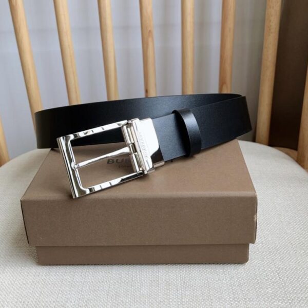 réplica,joyas,joyería,1:1,replica,fake,lujo,barato Nuevo reloj Burberry de piel de becerro con sincronización de contador y hebilla en forma de B chapada en paladio, ancho de 3,5 cm (0UQNN)