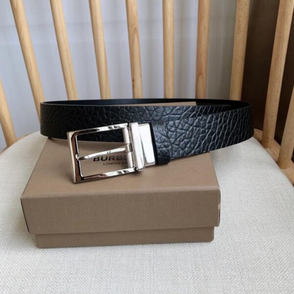 réplica,joyas,joyería,1:1,replica,fake,lujo,barato Nuevo reloj Burberry de piel de becerro con sincronización de contador y hebilla en forma de B chapada en paladio de 3,5 cm de ancho (ZZZJ4)