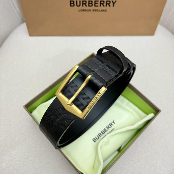 réplica,joyas,joyería,1:1,replica,fake,lujo,barato Cinturón BURBERRY para hombre, de piel flor de primera calidad, con hebilla metálica a juego, de doble cara, para uso externo, 3,5 cm (7S3MC)