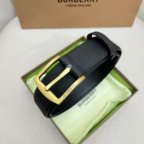 réplica,joyas,joyería,1:1,replica,fake,lujo,barato Cinturón BURBERRY para hombre, de piel flor de primera calidad, con hebilla metálica a juego, de doble cara, para uso externo, 3,5 cm (AO4BO)