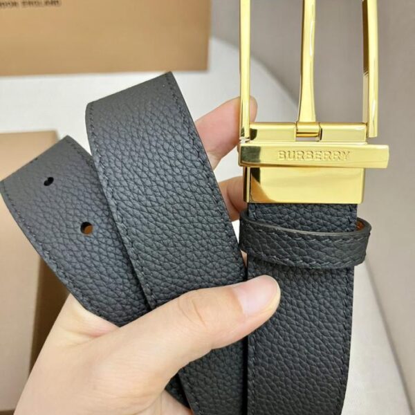 réplica,joyas,joyería,1:1,replica,fake,lujo,barato Cinturón exterior de piel de vacuno de doble cara con hebilla metálica a juego para hombre de BURBERRY, 3,5 cm (S8TIL)