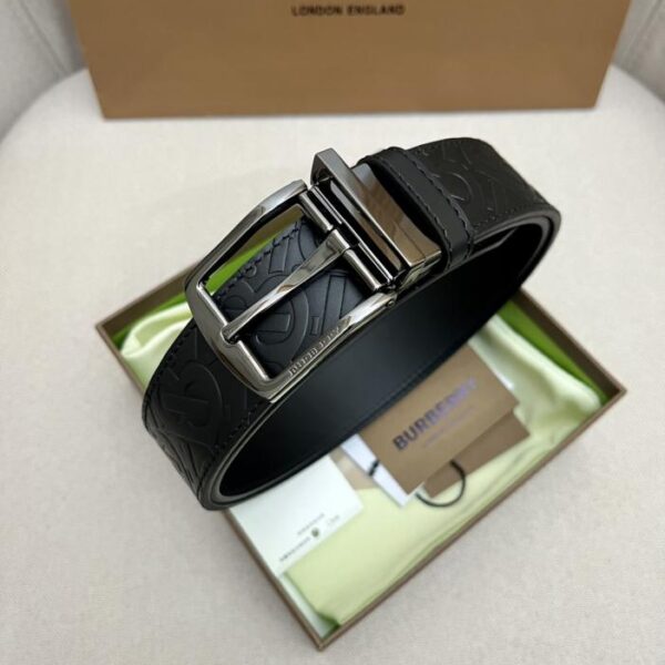 réplica,joyas,joyería,1:1,replica,fake,lujo,barato Cinturón exterior de piel de vacuno de doble cara con hebilla metálica a juego para hombre de BURBERRY, 3,5 cm (UPZXT)