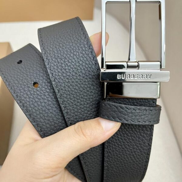 réplica,joyas,joyería,1:1,replica,fake,lujo,barato Cinturón BURBERRY para hombre, de piel flor de primera calidad, con hebilla metálica a juego, de doble cara, para uso externo, 3,5 cm (W7G6N)