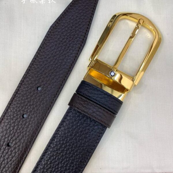réplica,joyas,joyería,1:1,replica,fake,lujo,barato Cinturón informal de negocios Montblanc de piel de vacuno de 3,5 cm de ancho (0JAZK)