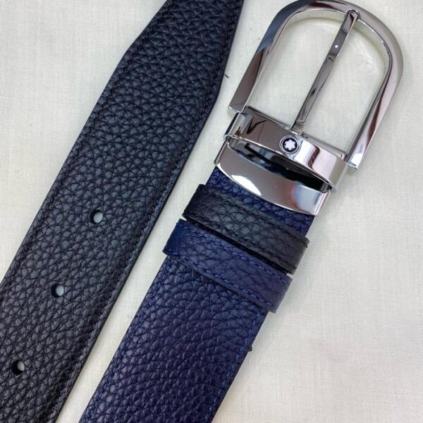 réplica,joyas,joyería,1:1,replica,fake,lujo,barato Cinturón informal de negocios Montblanc de piel de vacuno de 3,5 cm de ancho (2E729)