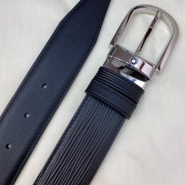 réplica,joyas,joyería,1:1,replica,fake,lujo,barato Cinturón informal de negocios Montblanc de piel de vacuno de grano superior de 3,5 cm de ancho (6AKGQ)