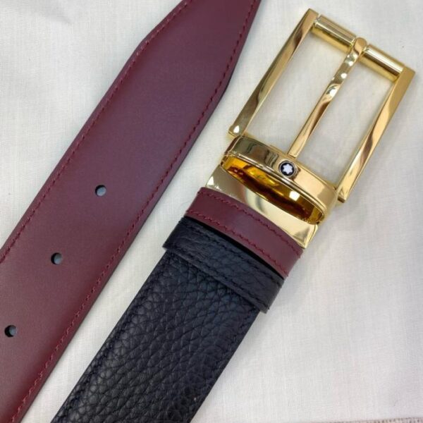 réplica,joyas,joyería,1:1,replica,fake,lujo,barato Cinturón informal de negocios Montblanc de piel de vacuno de 3,5 cm de ancho (8US09)
