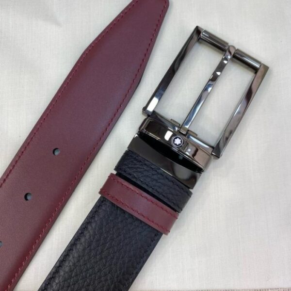 réplica,joyas,joyería,1:1,replica,fake,lujo,barato Cinturón informal de negocios Montblanc de piel de vacuno de grano superior de 3,5 cm de ancho (F4M5P)