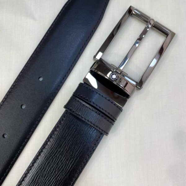 réplica,joyas,joyería,1:1,replica,fake,lujo,barato Cinturón informal de negocios Montblanc de piel de vacuno de grano superior de 3,5 cm de ancho (GKVE4)