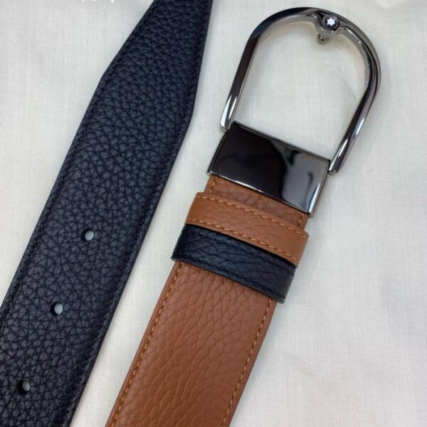 réplica,joyas,joyería,1:1,replica,fake,lujo,barato Cinturón informal de negocios Montblanc de piel de vacuno de grano superior de 3,5 cm de ancho (NC0LW)