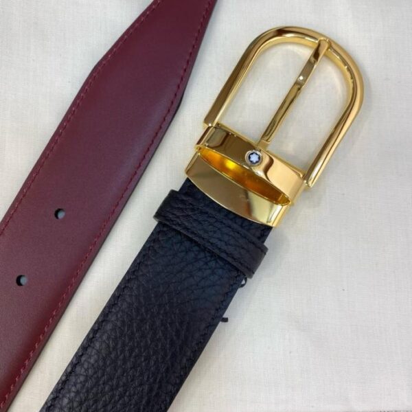 réplica,joyas,joyería,1:1,replica,fake,lujo,barato Cinturón informal de negocios Montblanc de piel de vacuno de grano superior de 3,5 cm de ancho (UXQHG)