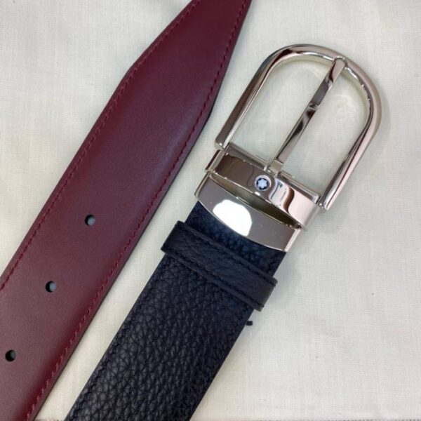 réplica,joyas,joyería,1:1,replica,fake,lujo,barato Cinturón informal de negocios Montblanc de piel de vacuno de grano superior de 3,5 cm de ancho (UXQHG)