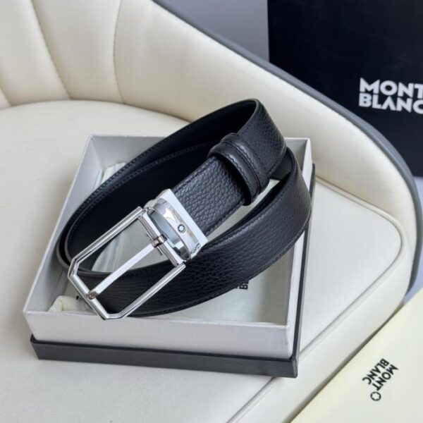 réplica,joyas,joyería,1:1,replica,fake,lujo,barato Montblanc de 3,5 cm de ancho, fabricado en piel de vacuno de primera calidad, con hebilla de ardillón de primera calidad y corte libre para uso informal de negocios (J0SWW)