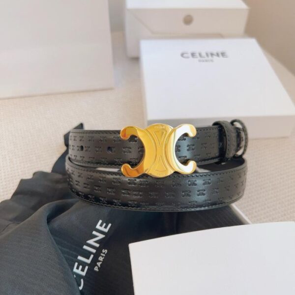 réplica,joyas,joyería,1:1,replica,fake,lujo,barato Cinturón CELINE de 2,5 cm de ancho, mismo estilo, original, primera capa de piel de becerro (26M7S)