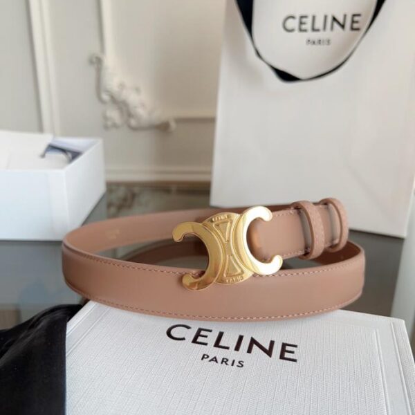 réplica,joyas,joyería,1:1,replica,fake,lujo,barato Cinturón de mujer CELINE, color rosa nude, 2,4 cm de ancho, cosido a mano (WZ5GD)