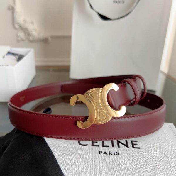 réplica,joyas,joyería,1:1,replica,fake,lujo,barato Cinturón de mujer CELINE, burdeos, 2,4 cm de ancho, cosido a mano (0I0K0)