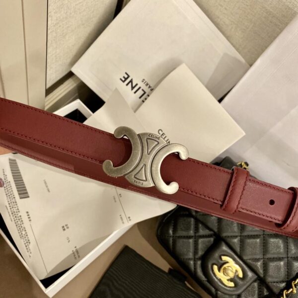 réplica,joyas,joyería,1:1,replica,fake,lujo,barato Cinturón CELINE Arco del Triunfo de 2,5 mm de piel de vacuno importada de primera calidad (WC2FS)