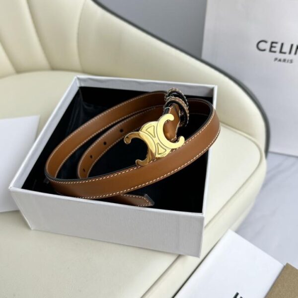 réplica,joyas,joyería,1:1,replica,fake,lujo,barato Nuevo modelo original de Celine para mujer, ancho 1,8 cm, hebilla de latón Arco del Triunfo, capa superior de piel de becerro (43L1G)