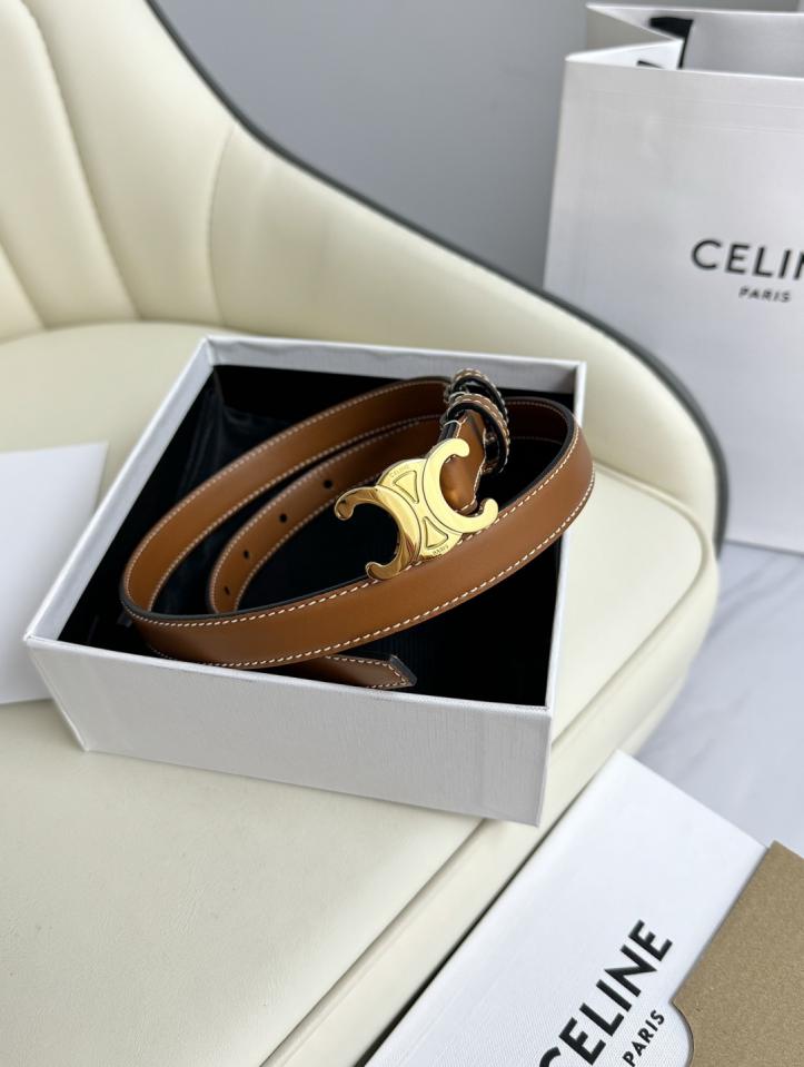 réplica,joyas,joyería,1:1,replica,fake,lujo,barato réplica,joyas,joyería,1:1,replica,fake,lujo,barato Nuevo modelo original de Celine para mujer, ancho 1,8 cm, hebilla de latón Arco del Triunfo, capa superior de piel de becerro (43L1G)