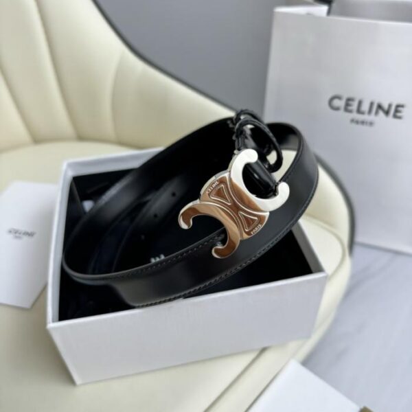 réplica,joyas,joyería,1:1,replica,fake,lujo,barato Nuevo modelo original de Celine para mujer, ancho 1,8 cm, hebilla de latón Arco del Triunfo, capa superior de piel de becerro (CFC5P)