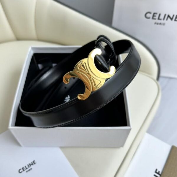 réplica,joyas,joyería,1:1,replica,fake,lujo,barato Reloj Celine original para mujer, nuevo modelo, ancho 2,5 cm, hebilla de latón Arco del Triunfo, capa superior de piel de becerro (OI5M5)