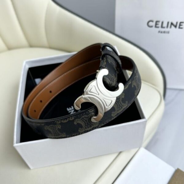 réplica,joyas,joyería,1:1,replica,fake,lujo,barato Nuevo modelo original de Celine para mujer, ancho 2,5 cm, hebilla de latón Arco del Triunfo, capa superior de piel de becerro (REAMF)
