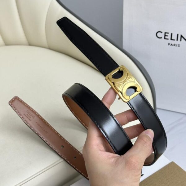 réplica,joyas,joyería,1:1,replica,fake,lujo,barato Reloj Celine original para mujer, nuevo modelo, ancho 2,5 cm, hebilla de latón Arco del Triunfo, capa superior de piel de becerro (2J6HT)