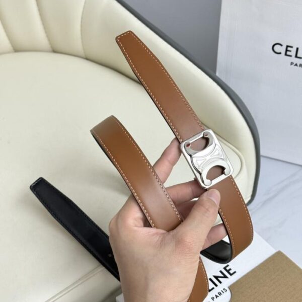 réplica,joyas,joyería,1:1,replica,fake,lujo,barato Nuevo modelo original de Celine para mujer, ancho 2,5 cm, hebilla de latón Arco del Triunfo, capa superior de piel de becerro (2P6YL)