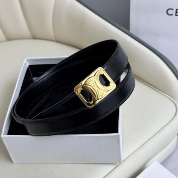 réplica,joyas,joyería,1:1,replica,fake,lujo,barato Nuevo modelo original de Celine para mujer, ancho 2,5 cm, hebilla de latón Arco del Triunfo, capa superior de piel de becerro (KRPZO)