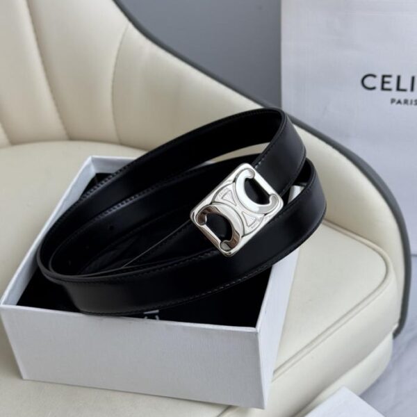 réplica,joyas,joyería,1:1,replica,fake,lujo,barato Nuevo modelo original de Celine para mujer, ancho 2,5 cm, hebilla de latón Arco del Triunfo, capa superior de piel de becerro (Y7YG9)