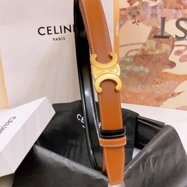 réplica,joyas,joyería,1:1,replica,fake,lujo,barato Cinturón reversible mediano Celine TRIOMPHE TAURILLON de piel de 2,5 cm (KSVTQ)