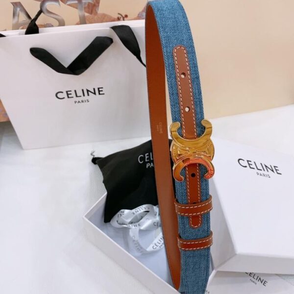 réplica,joyas,joyería,1:1,replica,fake,lujo,barato Cinturón vaquero mediano Celine TRIOMPHE TAURILLON Cinturón vaquero de cuero de 2,5 cm (0VX24)