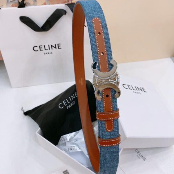 réplica,joyas,joyería,1:1,replica,fake,lujo,barato Cinturón vaquero mediano Celine TRIOMPHE TAURILLON Cinturón vaquero de cuero de 2,5 cm (ELEV2)